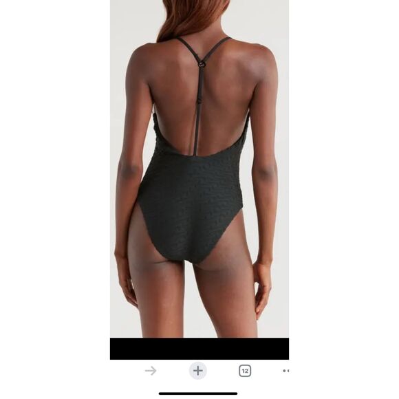 NWT- Nike Terrycloth Embossed Swoosh One-Piece Swimsuit- size Small - Picture 2 of 14